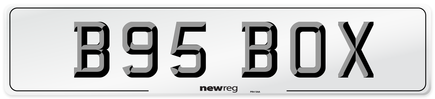 B95 BOX Number Plate from New Reg